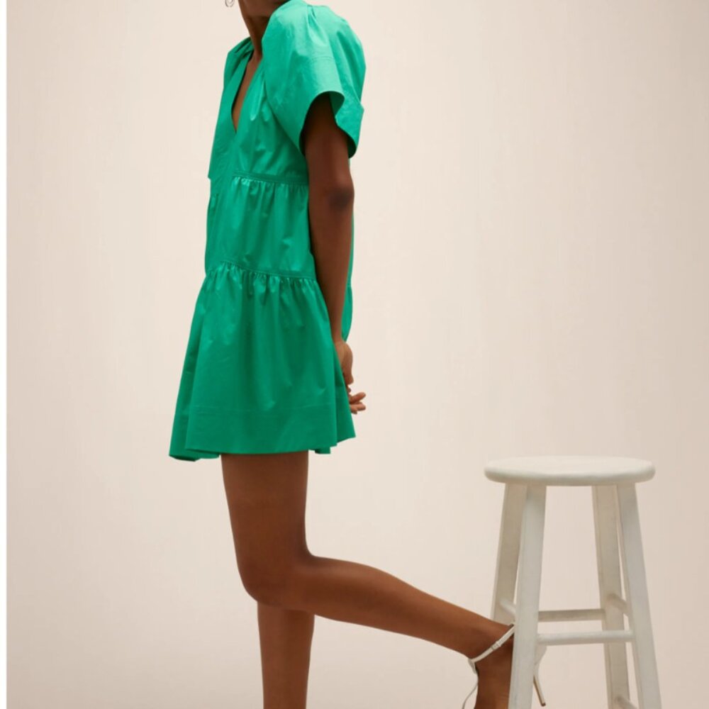 A.L.C. Camila Short-Oversized Sleeve Tiered Mini Dress